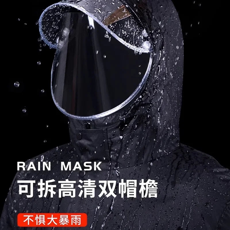 Custom Oxford Cloth Waterproof Windproof Men's Raincoat Rain Pants Set Thickened Wear-resistant Full-body Anti-rainstorm Split