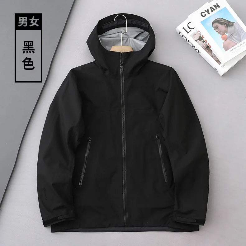 Men's & Women's Waterproof Lightweight Outdoor Jackets for Running & Hiking Windproof Stand Zipper Windbreaker for Rainy Days