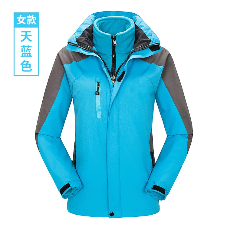 Two-Piece Three-In-One Outdoor Assault Clothing for Men Women Fleece-Lined Waterproof Mountaineering Work Jacket Custom Hiking