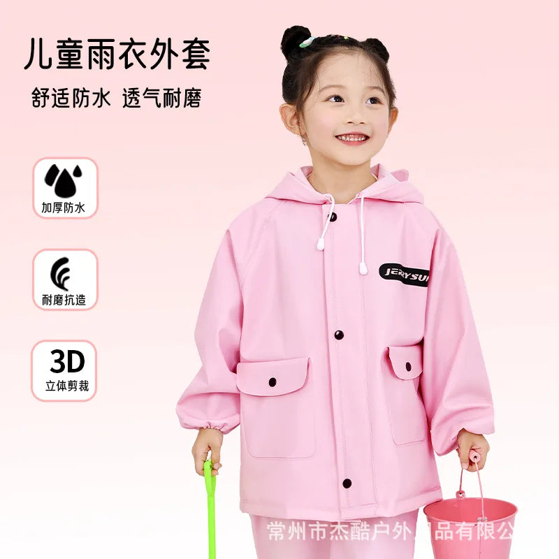 Kids' One-Piece Waterproof Raincoat EVA PU Rain Boots for Beach Sea-Driving Fishing Water for Boys' Kindergarten Camping Tours