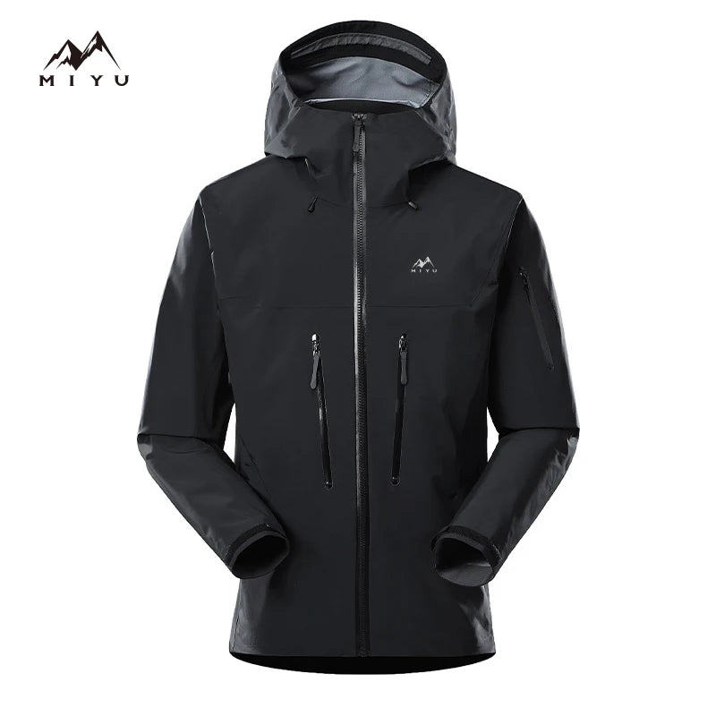 2025 New Men's Women's Couple's Three-in-One Hard Shell Jacket for Spring Autumn Outdoor Hiking Stand Collar with Zipper Closure