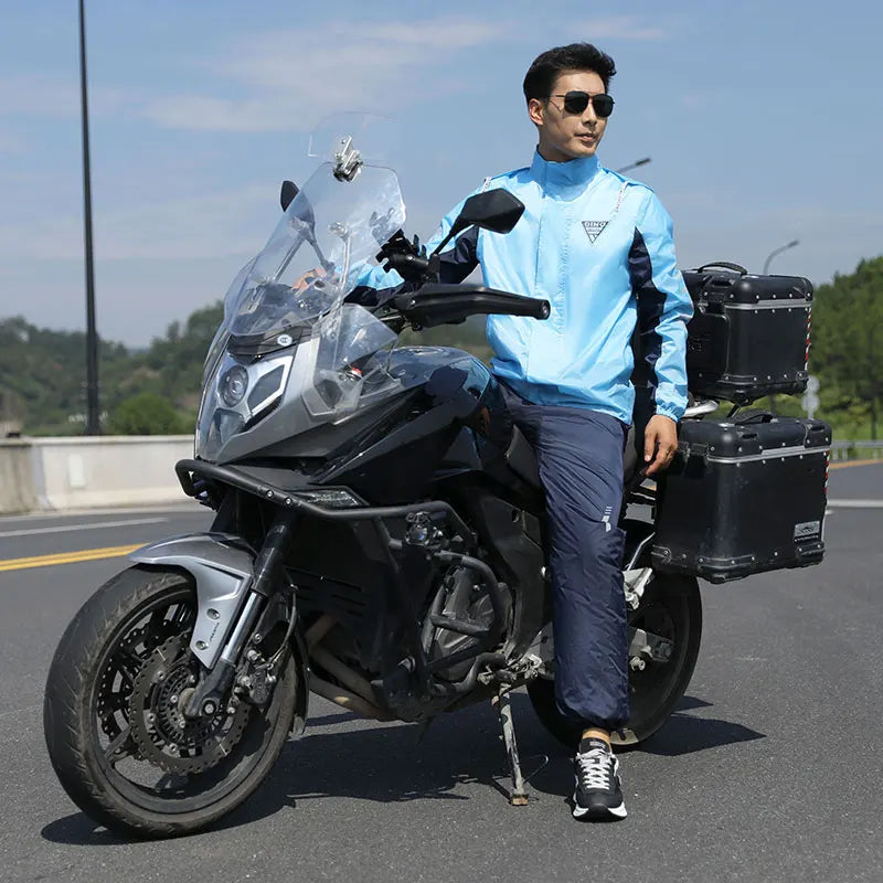 Women's & Men's Reflective Rain Jacket Coat PU Material Waterproof Nylon Split Raincoat Pants Suit for Work Hiking & Fishing