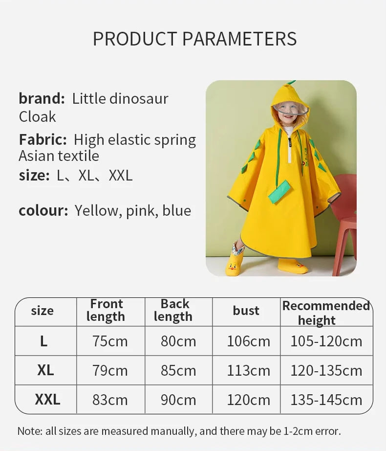 Wholesale Cute Cartoon Pattern TikTok Waterproof EVA Rain Cape for Girls Kids Customizable Color Tour Travel