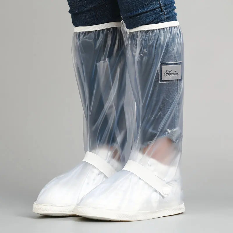 Rain Boots Cover Waterproof Winter Motorcycle Shoe Cover High Height Reusable PVC Breathable Lightweight Anti-slip