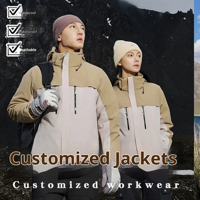 Custom Three-in-one Custom Polar Fleece Liner Autumn Winter Coat Outdoor Camping Waterproof Windproof Zipper Stand