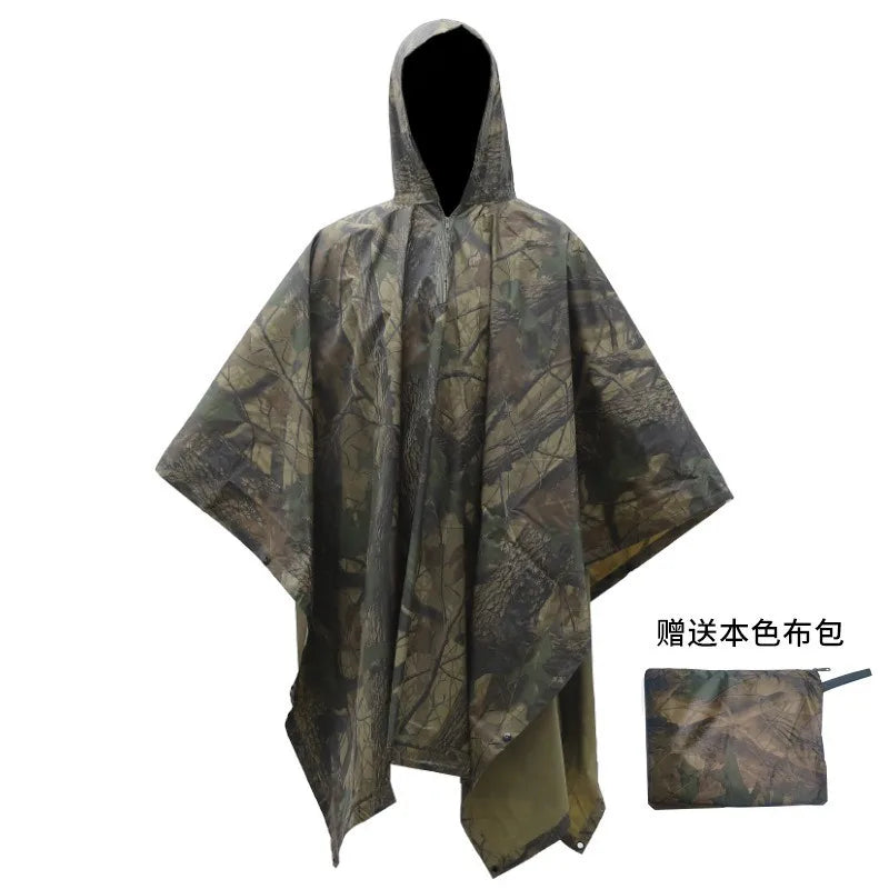 Three-in-One Multifunctional Cross-Border Cape Raincoat Stand Canopy Mat Poncho Thin for Mountaineering Hiking Factory Direct