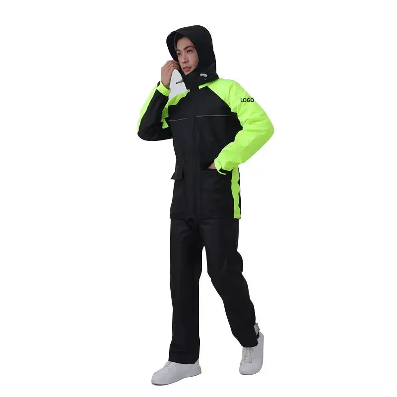 High Quality Raincoat Set Double Fabric for Adult Rain Wear Suit Waterproof Jacket for Motorcycle Rain Coat Jacket With Pants