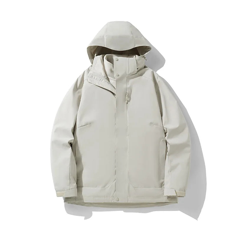 Men's and Women's Three in One Outdoor Hard Shell Jacket, High-end Windproof and Waterproof Hiking and Mountaineering Jacket