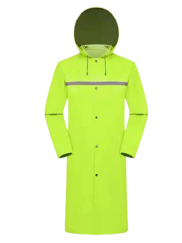 Customizable XL Adult Reflective Stripe Long Rain Jacket Waterproof Oxford Cloth Raincoat Outdoor Work Hiking Poncho Logo