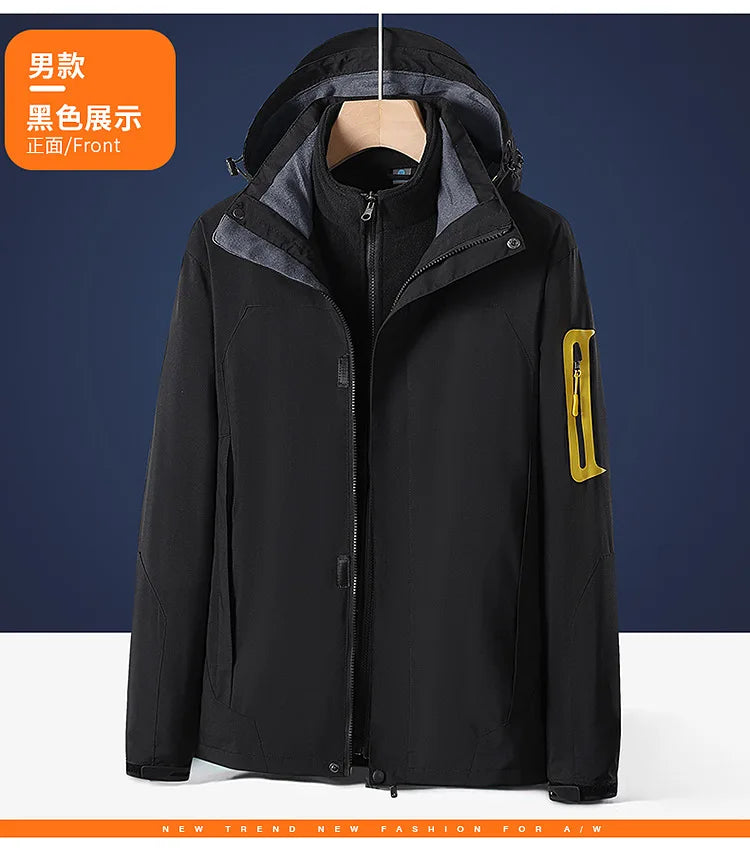 Men's Women's Casual Reversible Fleeced Jacket Water Proof Zippered Closure Stand Collar Winter ODM Finished Product Front XS