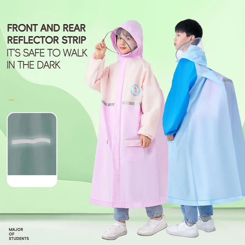 High Quality Custom-Made Children's Raincoats Reusable Eco-Friendly EVA Girls' School Hiking Raincoat Sets Inspired Cartoons