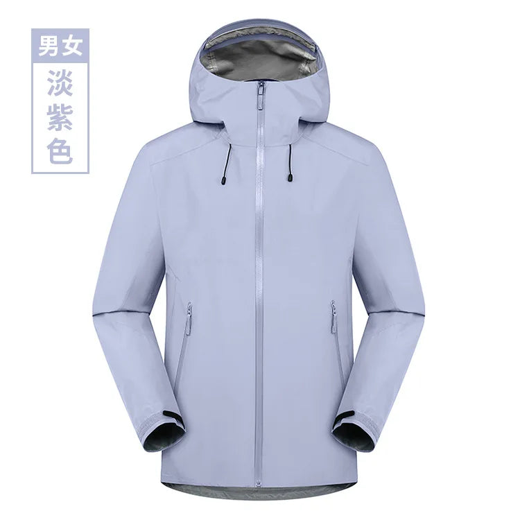AOUNADA Softshell Waterproof Autumn Unisex Loose Fit Jacket with Zipper Closure for Skiing and Mountaineering