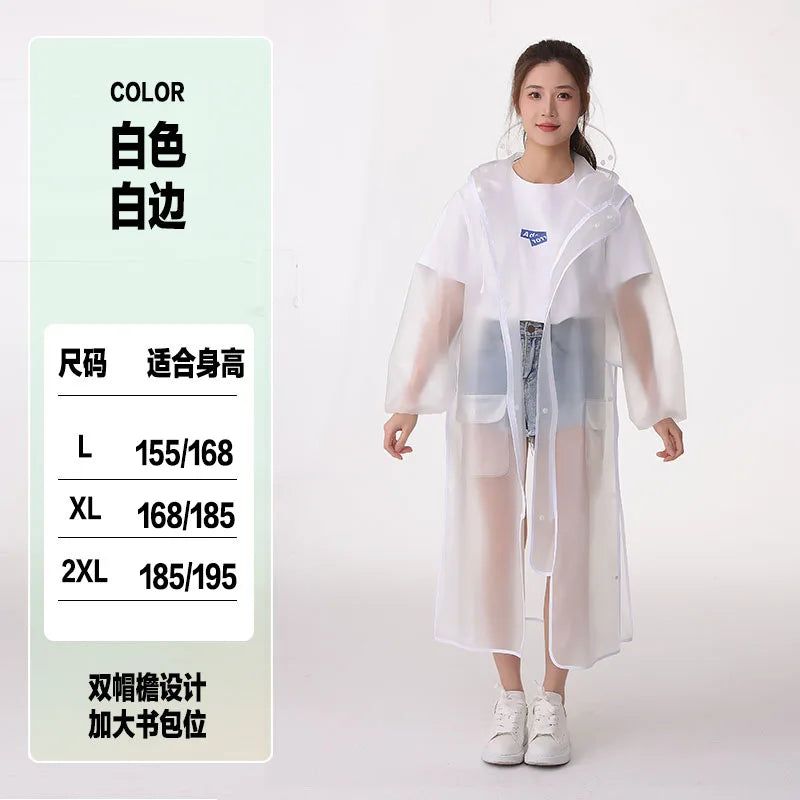 Adult Outdoor Hiking Conjoined Raincoat Double Hat Brim Large Size Logo Waterproof Upgrade for Rainstorm for Poncho Wholesale