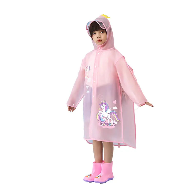 New Style High Quality Waterproof Raincoat Gear for Kids Factory- Supply Healthy Portable Cartoon Printing Reusable
