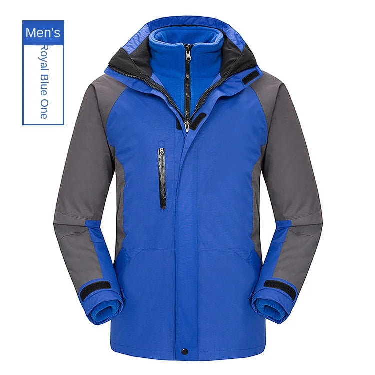 Two-Piece Three-In-One Outdoor Assault Clothing for Men Women Fleece-Lined Waterproof Mountaineering Work Jacket Custom Hiking