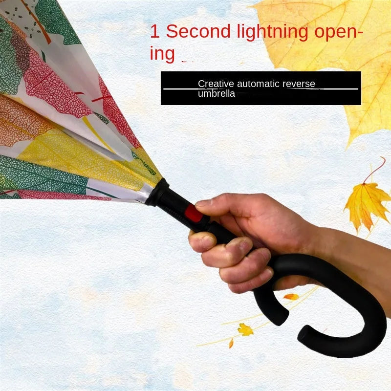 Wholesale Customizable Dual-Use Automatic Umbrella Creative Reverse Design with Business Logo for Business Gifts