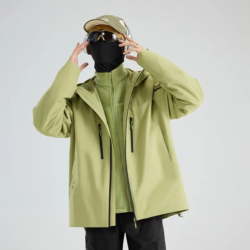 High Quality Waterproof Hard Shell Rain Jacket Unisex Windproof Outdoor Climbing Stand Collar Zipper 3XL Motorcycle Riding