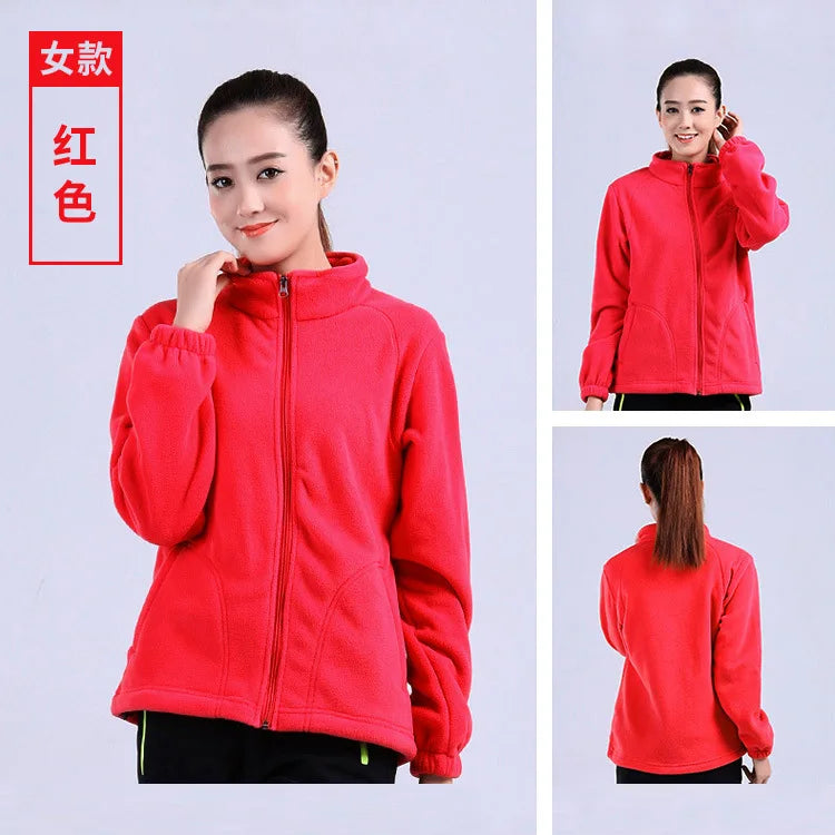 New Outdoor Hooded Fleece Jacket Unisex Zipper Closure Waterproof Thick Lining Winter Double-Sided Padded Stand Rabbit Fur Trim