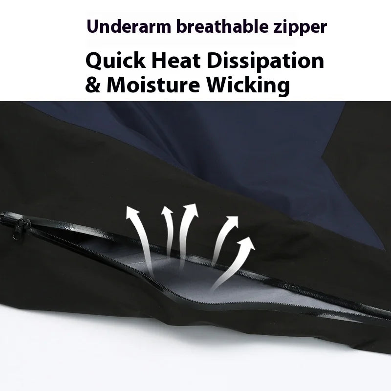 Men's Women's Outdoor Hard Shell Jacket Single Windproof Waterproof Long Sleeve for Camping Mountaineering