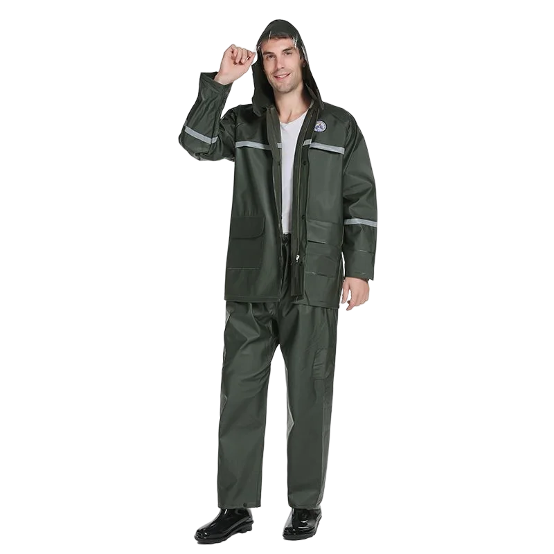 Wholesale PVC Reflective Rain Jacket Breathable Waterproof Clothes