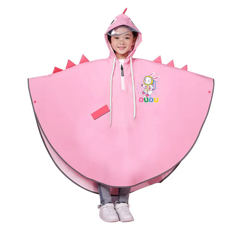 Factory Supply Kids Waterproof Rain Cape Customizable Logo Portable and Reusable Fashion Polyester Hooded Raincoats for Girls