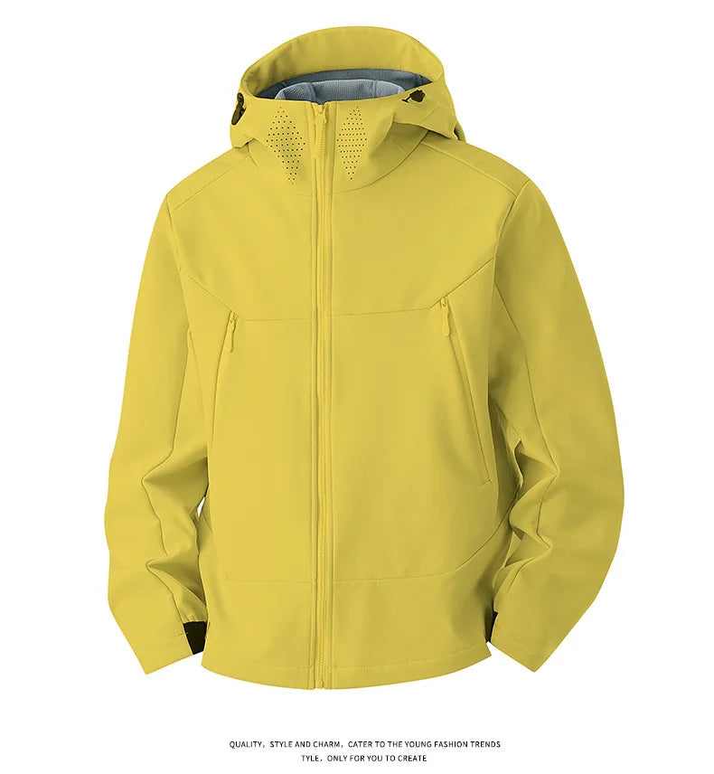 Winter Outdoor Solid Color Three-in-One Hooded Waterproof Jacket for Men and Women with Removable Two-Piece Set Logo Printing