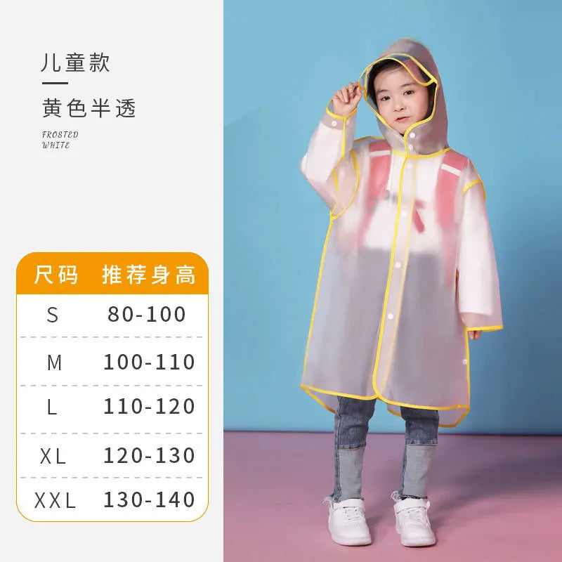 Waterproof EVA for Poncho for Primary School Children Boys Girls Kindergarten Baby Logo Decorated Raincoat for Travel Outdoor