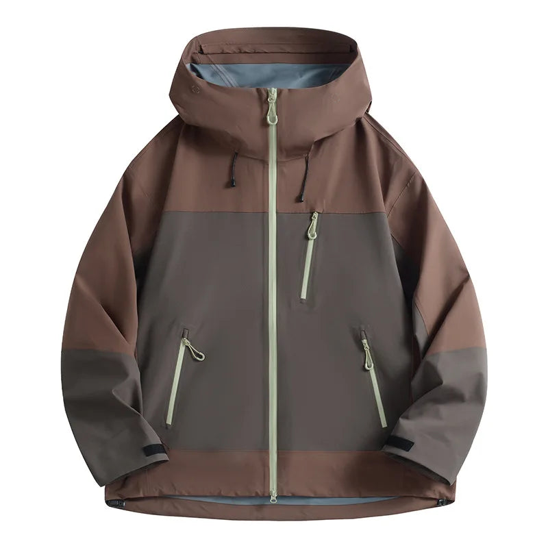 Lightweight Windproof Waterproof Hard-Shell Jacket for Outdoor Sports Men Women's Winter Mountaineering Stand Zipper Taped Seams