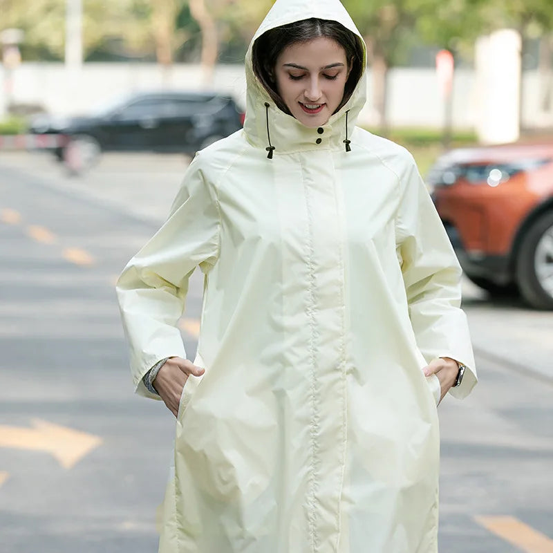 Custom Adults Rainsuit Hood Drawstring Raincoat Poncho Waterproof Polyester Travel Hiking Featuring Customizable Logo Decoration
