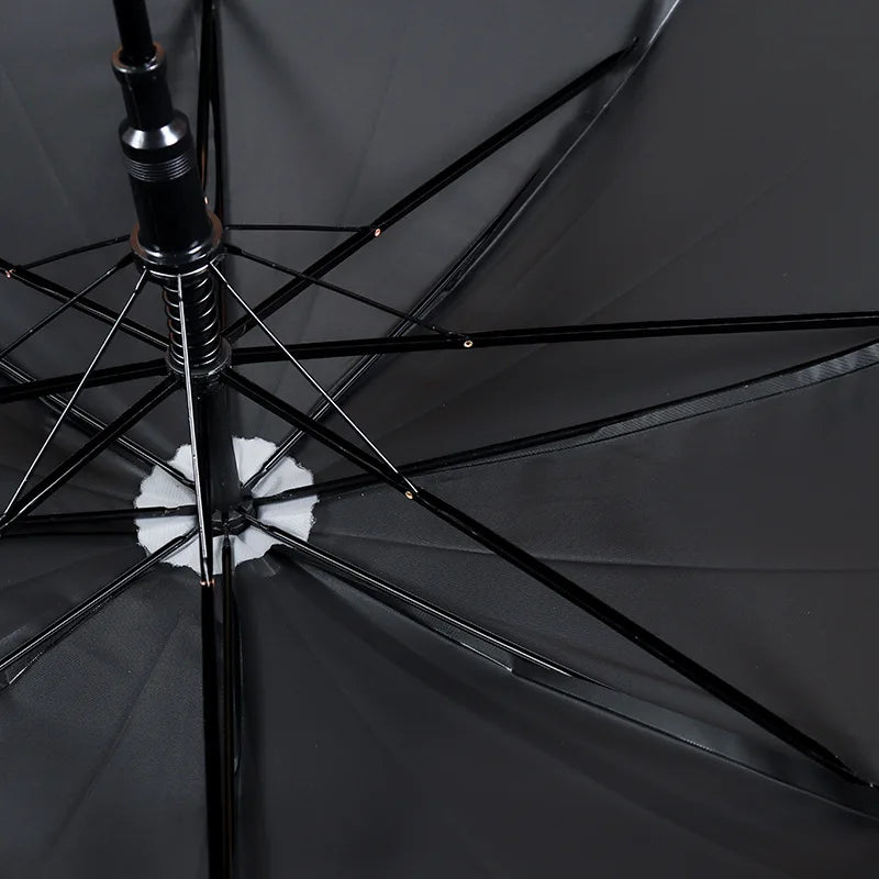 Factory Price Stock Rainbow Umbrella Transparent Long J Handle Promotion Giveway Advertisement Gift Matte Black PVC Umbrella