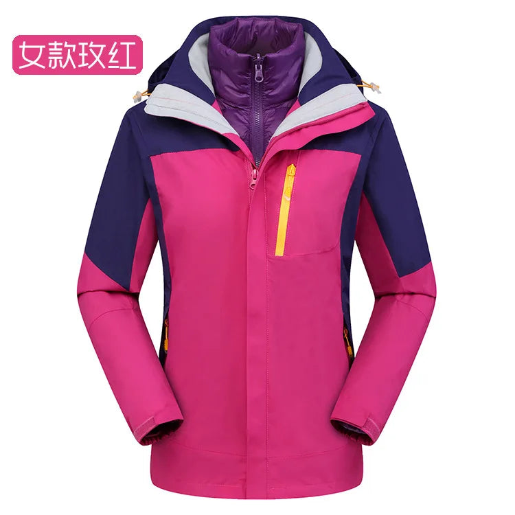 Three-in-One Detachable Tibet Travel Jacket Liner High-End Men's Women's Winter Ski Suit with Zipper Closure for Mountaineering