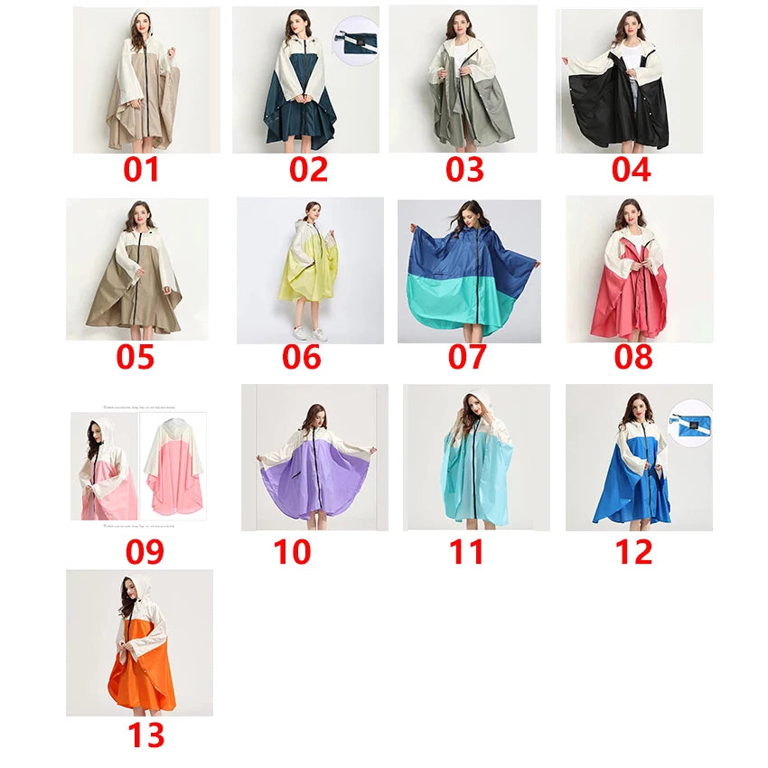 Fashionable Waterproof Cycling Rain Gear Emergency for Poncho for Hiking and Camping Survival Hooded Cloak