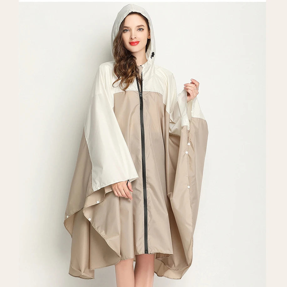 Fashionable Waterproof Cycling Rain Gear Emergency for Poncho for Hiking and Camping Survival Hooded Cloak