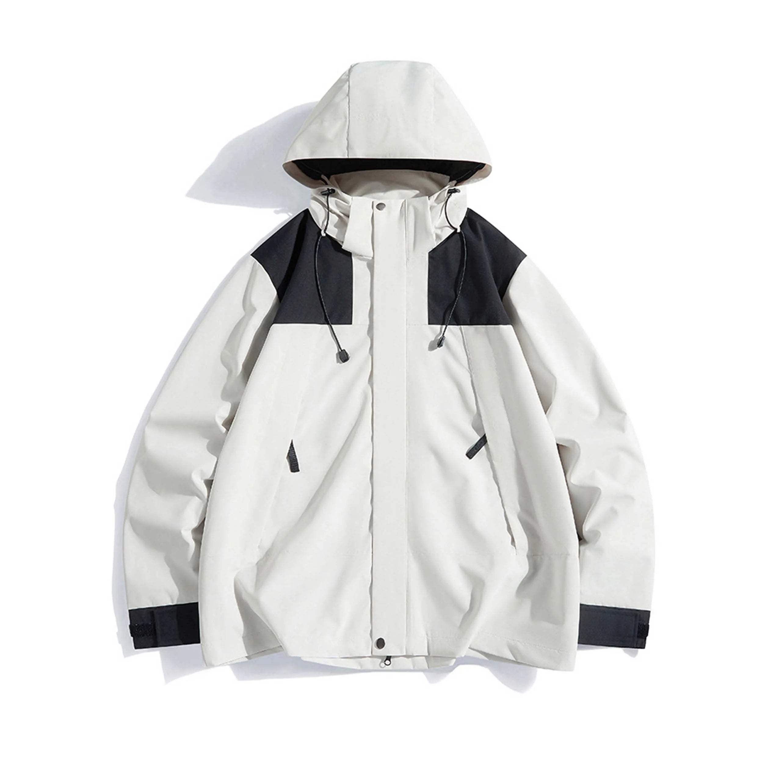 Custom Logo Men's Windbreaker Solid Woven Windproof Breathable Loose Jacket Stand Zipper Winter 3XL Plus Size Outdoor Ropa De