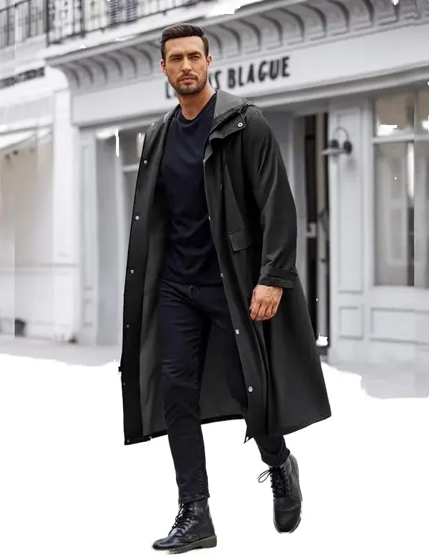 Men Oversize Sports Style Long Windbreaker Rainproof Custom Color Logo Waterproof Windproof Lightweight Outdoor Hiking Raincoat