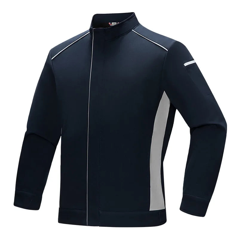 Autumn Winter Women Men's High-Grade Work Wear Jacket Custom Logo Stand Vertical Collar Reflective Water Repellent Jacket