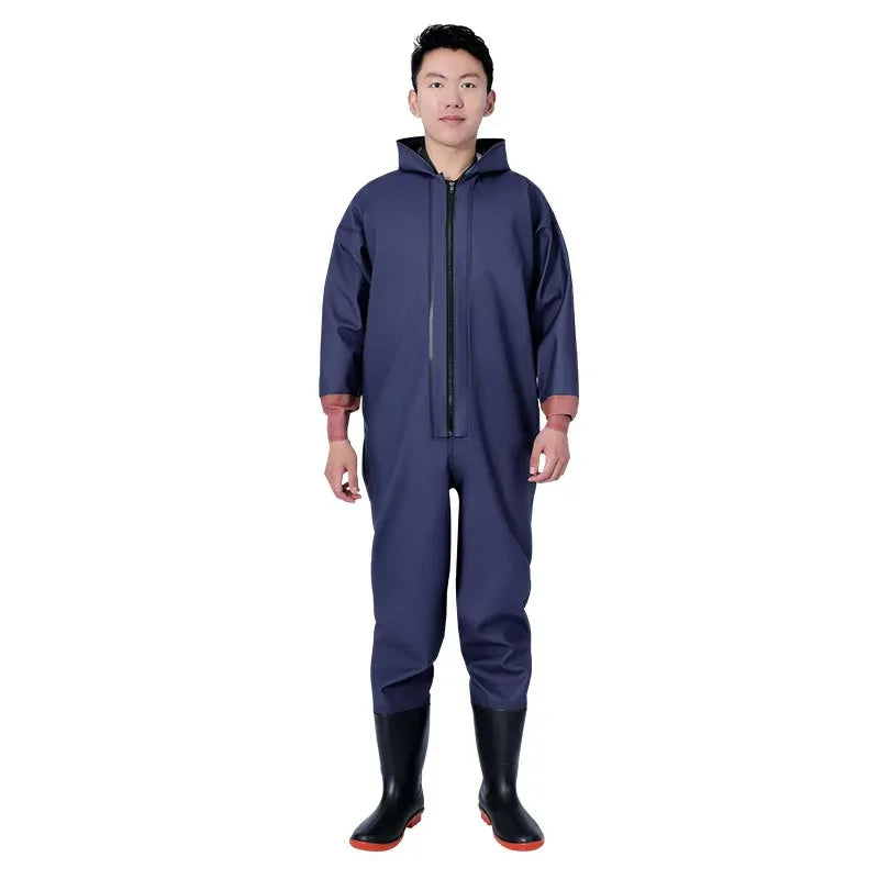 High Quality Full Body PVC Rubber Waterproof  Waders Adult Breathable Waist Wader Plus Size Fishing Waders Pants