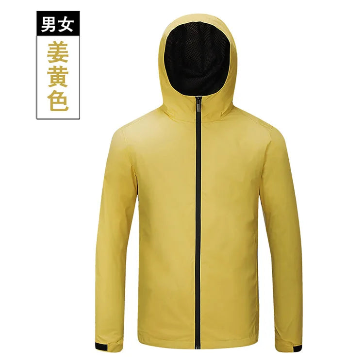 Men's Women's Long Sleeve Assault Coat Single-Layer Waterproof Windproof Stand Zipper for Winter Spring Autumn Mountaineering