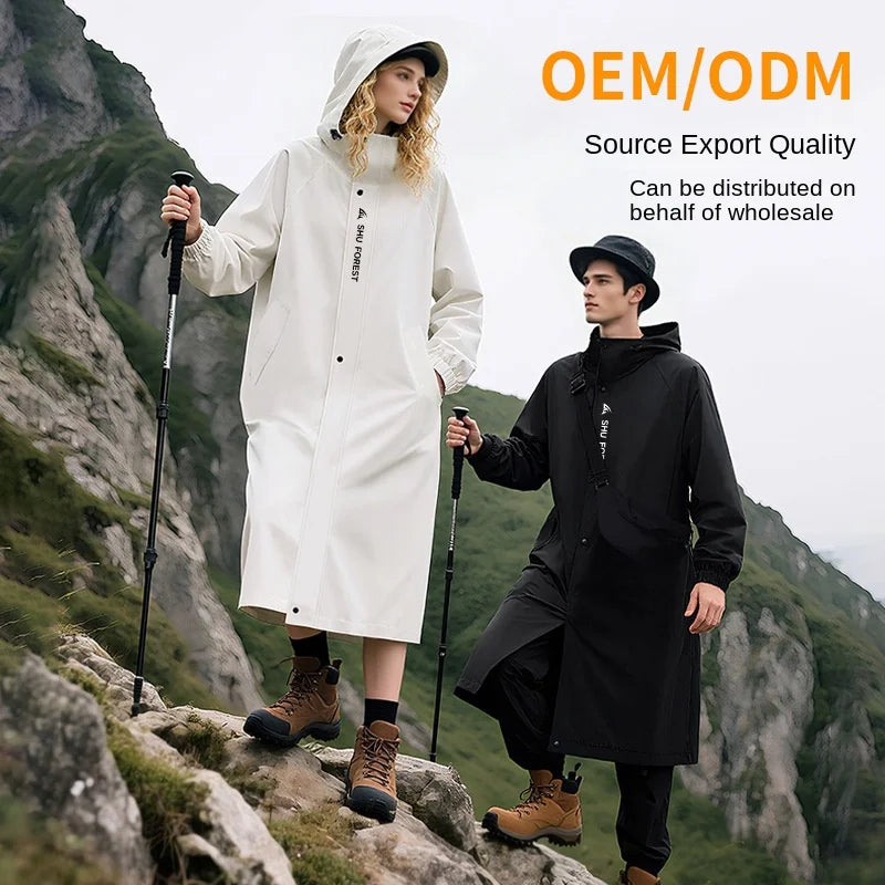Hiking Travel Outdoor for Waterproof Windproof Polyester  Cloth Full Body Integrated Anti-Storm Cycling Raincoat