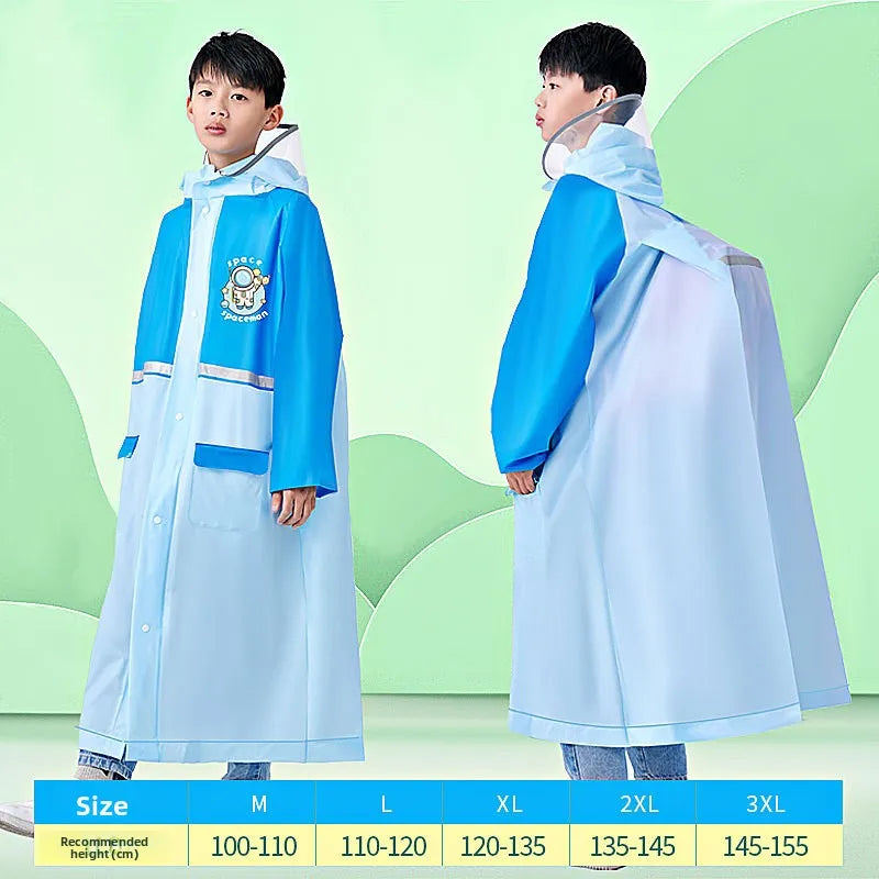 EVA Children's Raincoat, Boys' and Girls' Backpack Raincoat