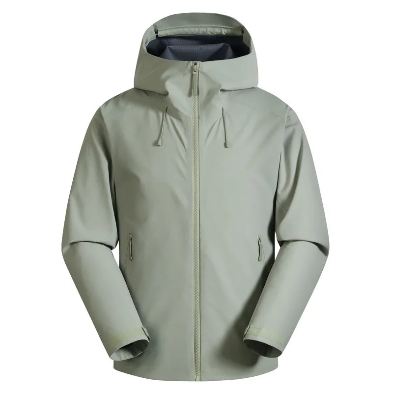 High Quality Waterproof Hooded Zipper Closure Windbreaker Jacket XL/3XL Stand Windproof Breathable for Winter Outdoor Raincoat