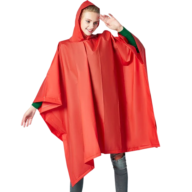 Outdoor Waterproof Adult Portable Three-in-One Raincoat Poncho One PE Plastic Jacket Print One Rainy Days Work Travel Logo