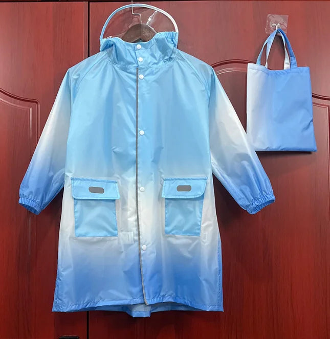 Waterproof Raincoat with Cartoon Pattern Print Durable Rain Gear for Outdoor Activities-Hiking School-Reusable for Boys Girls