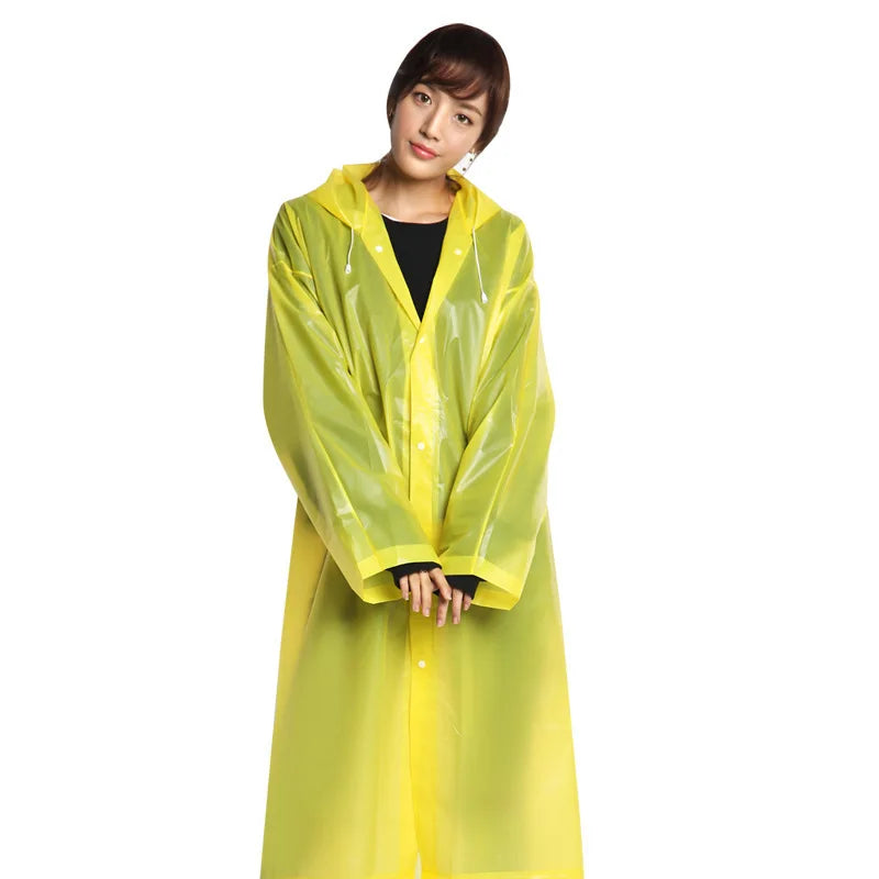Factory Price Fashionable Disposable Waterproof PEVA Raincoat Reusable Durable Plastic RainPoncho for Adults for Travel Outdoor