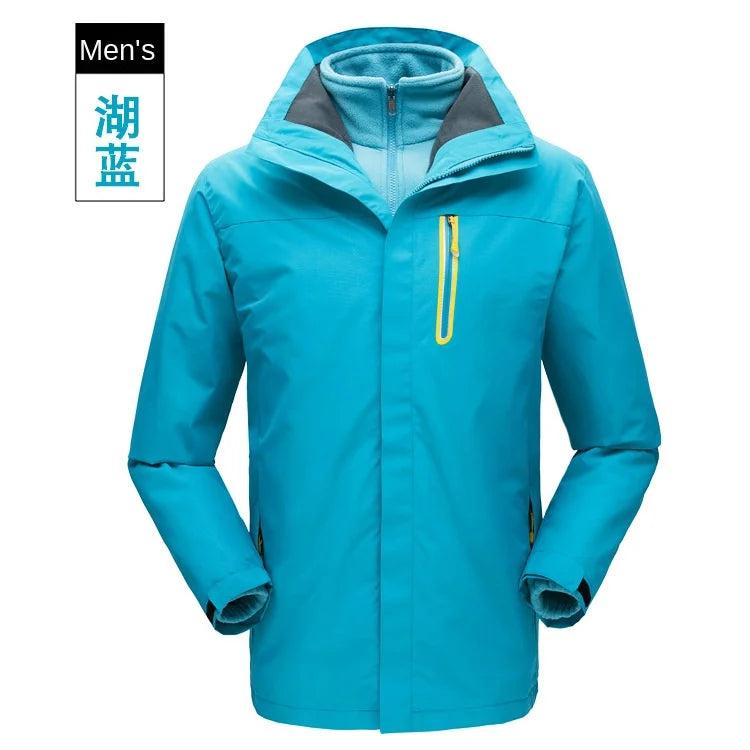 Men's Women's Outdoor Sportswear New Long Sleeve Hooded Jacket Windproof Waterproof Winter Season Woven Loose Fit Printed Design