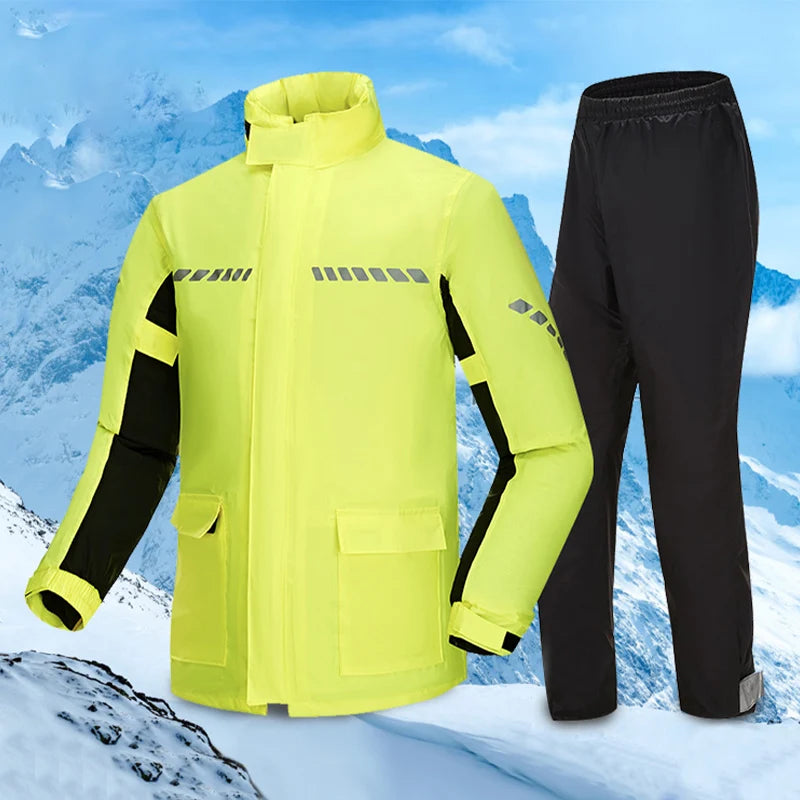 Motowolf Waterproof Nylon Motorcycle for Poncho Rainsuit for Adults for Summer & Winter Travel & Outdoor Activities Camping