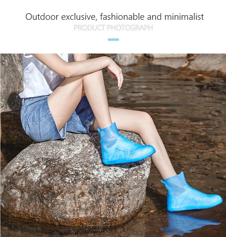 Silicone Adult Shoe Cover Rain Boots Rain Shoes Waterproof Rainstorm Proof Fashion Rain Proof  Shoe Cover