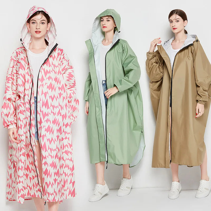 Japan Korea Style Adult Cycling Hiking Outdoor Raincoat for Men Women Couple Thickened Waterproof Rain Poncho with Separate Bag