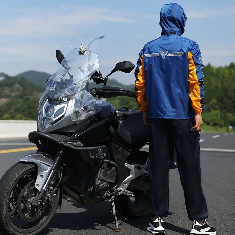 Women's & Men's Reflective Rain Jacket Coat PU Material Waterproof Nylon Split Raincoat Pants Suit for Work Hiking & Fishing