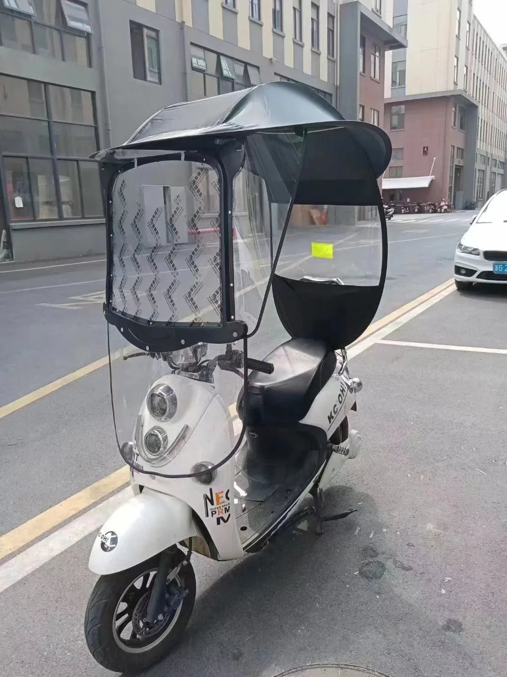 Umbrella for Scooter Enclosed Bracket Rain Cover Electric Motorcycle Umbrella Canopy